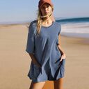 Women's Loose Short-sleeved Shorts Jumpsuit Summer Casual Backless