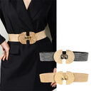 Fashion Stretch Women Glittering With Pearls Elastic Belt