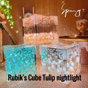 Handmade DIY Tulip Flower Small Night Light Romantic