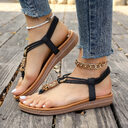 New Women's Flat Sandals Summer Thong Roman Shoes