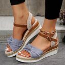 New Thick-soled Bow Sandals Summer Fashion Casual Linen