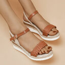Summer Thick-soled Braided Design Sandals New Fashion Casual