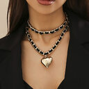 Big Love Double-layer Chains Design Necklace Women Street