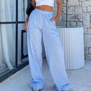 Fashion Y2K Striped Straight Trousers Summer Elastic High