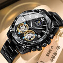 Double Men's Non-fully Automatic Machine Hollow Mechanical Watch