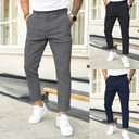 Men's Double Fold Line Solid Color Casual Suit