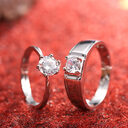 Diamond Ring Simulation Women's Moissanite Couple Rings Satine