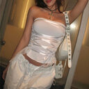 Fashion Lace-up Tube Top Sexy Slim Hot Girl