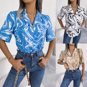 Fashion Tie Dye Printed Short Sleeve Shirt Summer