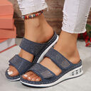 New Air Cushion Wedges Sandals Summer Casual Rhinestone