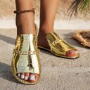 Pattern Chains Sandals Summer Fish Mouth Flat Slides