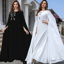 Muslim Robe Abaya Embroidered Women's Evening Gown