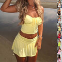 Women's Suits Summer Sleeveless Tube Top And Pleating