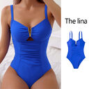 New V-neck Hollow One-piece Bikini Beach Fashion Pleated