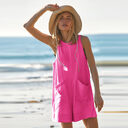 Solid Color Loose Jumpsuit With Pockets Fashion Summer
