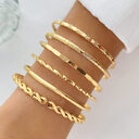 Bohemian Metal Chain Bracelet Set For Women Geometric