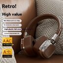 Retro Wireless Bluetooth-compatible 5.3 Head-mounted Dynamic Bass Boost