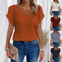 Summer Hollow Out Short-sleeved T-shirt Fashion Ethnic Style