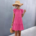 European And American Women's Clothing Solid Color Dress