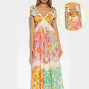 Fashion V-neck Ruffle Sleeve Long Dress Summer Romantic