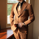 High-end Wedding Bridegroom Suit Closure Collar Three-piece Men