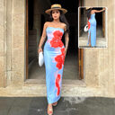 Slim Slit Tube Long Dress Summer Sexy Pint