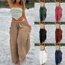 Fashion Wide Leg Pants Summer Loose Elastic High