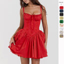 Sexy Lace Suspender Dress Summer Fashion Lace-up Slim