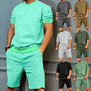 Men's Sports Suits Summer Round Neck Short-sleeved Top
