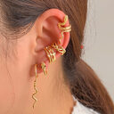 Punk Gold Plated Animal Snake Clip Earrings Ear