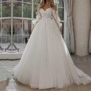 Boho Bride Gown Puff Sleeve Off Shoulder Wedding