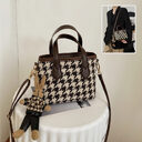 Fashion Houndstooth Shoulder Bags Portable Checkerboard Handbags All-match
