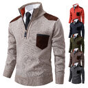 Pullover Men Sweater Thick Polo Shirts Korean Half