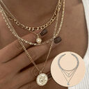 Chunky Gold Necklace Charm For Women Layered Silver