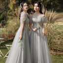 Dress Sisters Female Gray Slim Fit Girlfriend Clothes