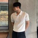 Summer Stripes Short Sleeve POLO Shan Men's Korean