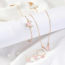 5PCS Fashion Butterfly Pendants Necklace Earrings Ring Bracelet