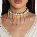 Pearl Tassel Fun Design Double-layer Retro Necklace Women's