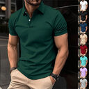 Summer Short Sleeve Polo Shirt Men Solid Color
