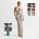 Slim Halterneck Dress With Stars Summer Sexy Seaside