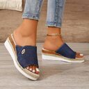 Denim Canvas Wedges Sandals Summer Fashion Hemp High