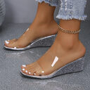 Summer Transparent Wedges Sandals Outdoor Fashion High Heel