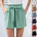 Fashion Ruffle Bow Waist Tie Shorts Summer Beach