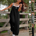 Women's Sleeveless Jumpsuit With Pockets And Adjustable Shoulder