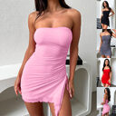 Y2K Tube-top Split Dress Summer Ins Fashion Backless