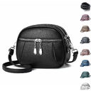 Solid Color Small Round Bag Fashion Multi-pocket Large