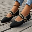 Striped Flats Shoes Fashion Casual Pointed Toe Loafers