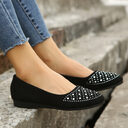 Fshion Flats Shoes With Rhinestones Casual Round Toe