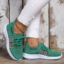 Casual Lace-up Mesh Sneakers Breathable Flying Woven Round