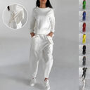 Solid Color Fashion Sweatshirt Long Sleeve Back Slit